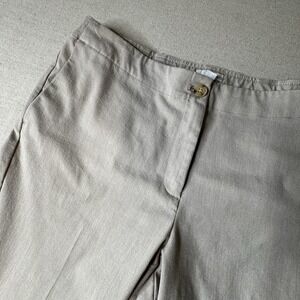 J Jill Women's Beige Flat‎ Front Petite Chino Pants Size 14P Slash Front Pockets